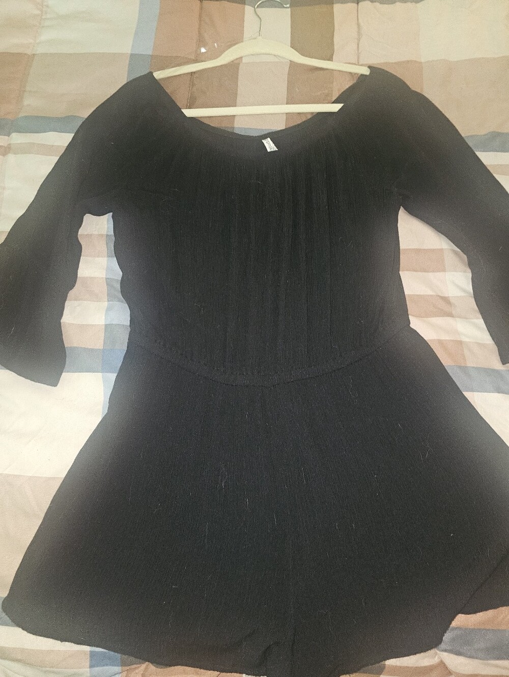 Mudd Black Long Sleeve Scoop Neck Romper.